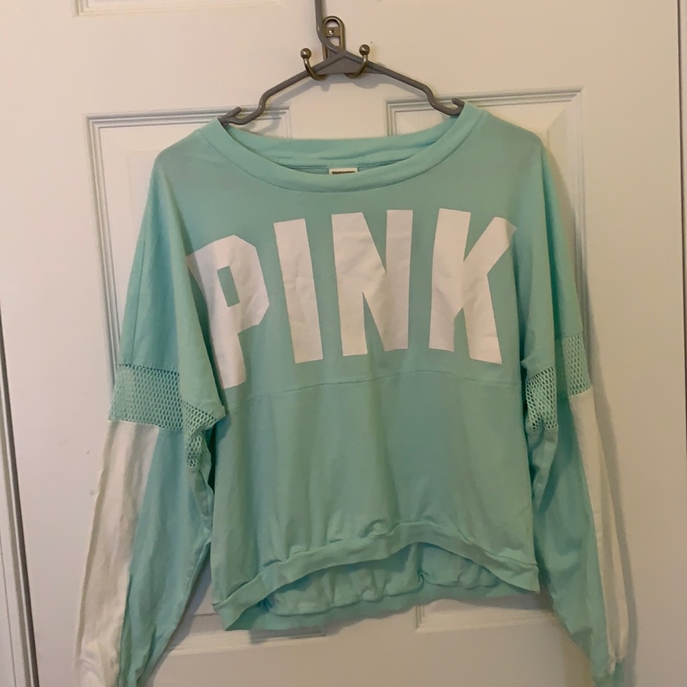 Pink Victoria’s Secret teal sweater
